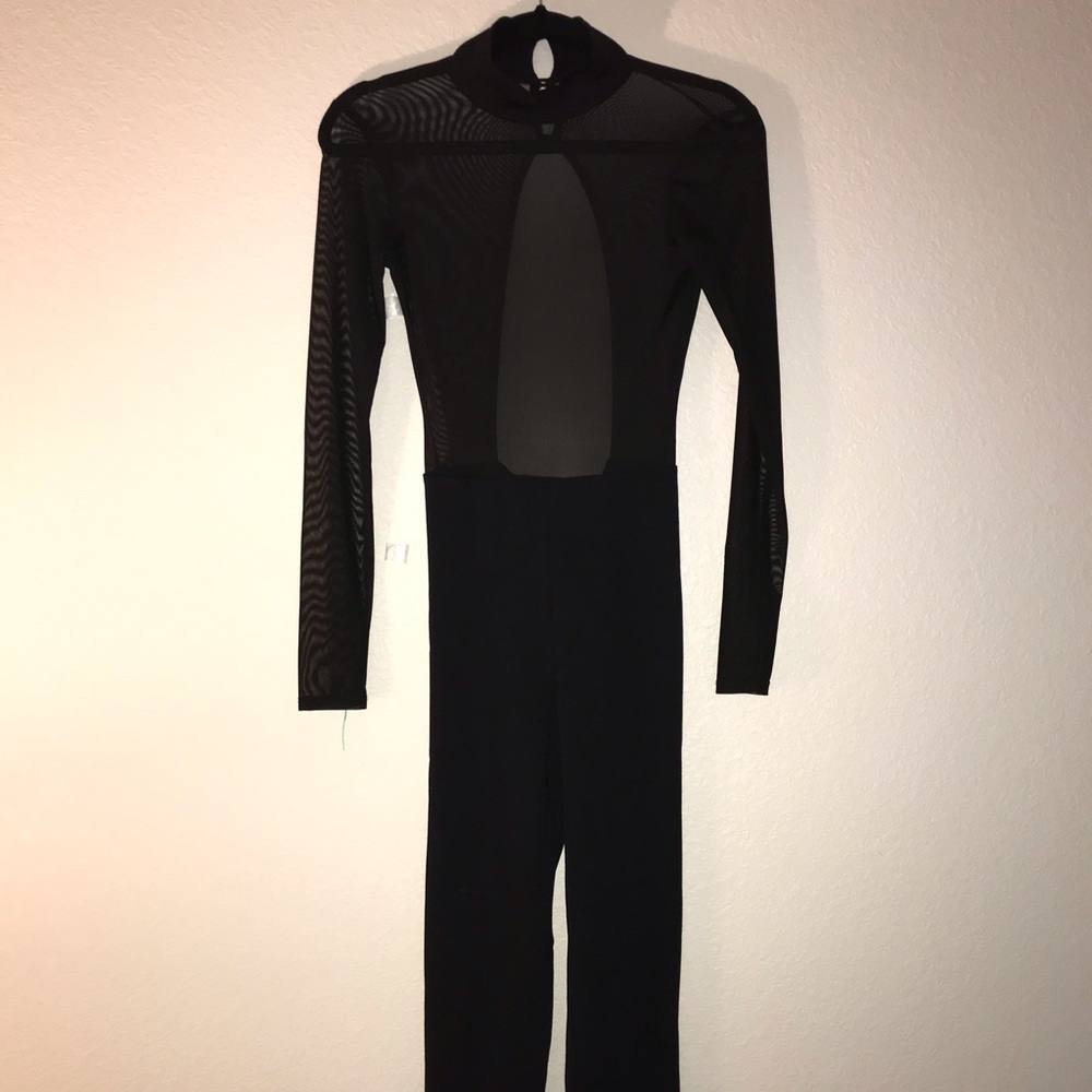 Mesh & Solid Black Naked Wardrobe Bodysuit